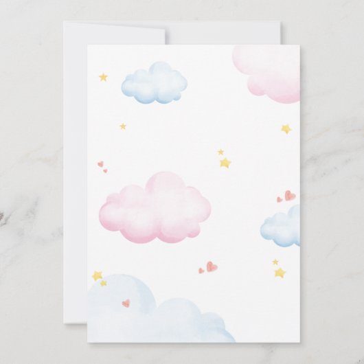 1e verjaardag uitnodiging - Giraffe en regenboog (Achterkant)