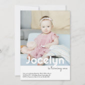 1e verjaardag uitnodiging meisje jongen foto (Voorkant)