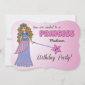 1e verjaardag uitnodiging roze prinses (Voorkant)