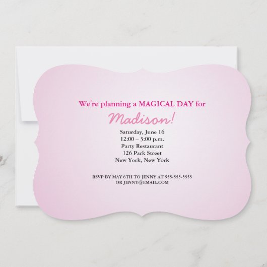 1e verjaardag uitnodiging roze prinses (Achterkant)