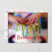 1e verjaardag Uitnodiging Sjabloon (Voorkant / Achterkant)