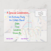 1e verjaardag Uitnodiging Sjabloon (Achterkant)