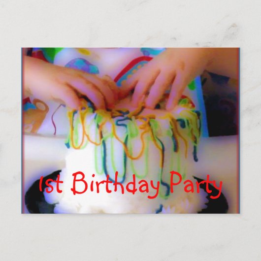 1e verjaardag Uitnodiging Sjabloon (Voorkant)