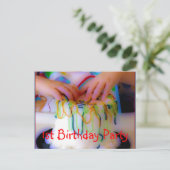 1e verjaardag Uitnodiging Sjabloon (Staand voorkant)