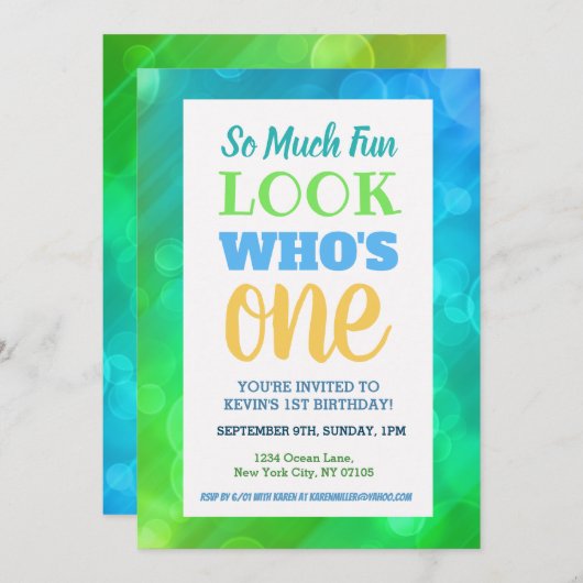 1e verjaardag Uitnodiging Tekst (Voorkant / Achterkant)