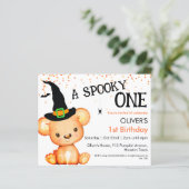 1e verjaardag  | Uitnodiging tot Beer van Hallowee (Staand voorkant)