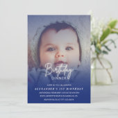 1e verjaardag uitnodiging Verjaardag Diner Foto jo (Staand voorkant)