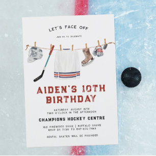 1e verjaardag Uitnodiging voor ijshockey-verjaar