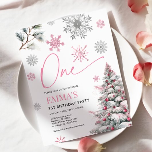 1e verjaardag uitnodiging, winter een verjaardag kaart