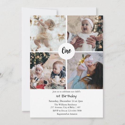 1e verjaardag uitnodigingen mijn 1e verjaardag (Voorkant)