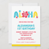 1e verjaardag uitnodigingen Tropical Aloha Hawaiia (Voorkant)