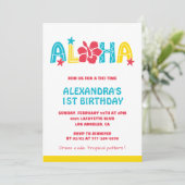 1e verjaardag uitnodigingen Tropical Aloha Hawaiia (Staand voorkant)