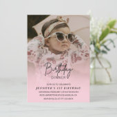 1e verjaardag uitnodigingen Verjaardag Diner Foto (Staand voorkant)