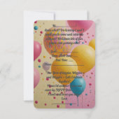 1e verjaardag uitnodigingskaart. (Achterkant)