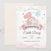 1e verjaardag uitnodigingskaart - verjaardagskaart kaart (Voorkant / Achterkant)