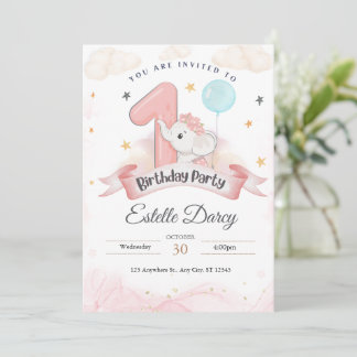 1e verjaardag uitnodigingskaart - verjaardagskaart kaart