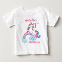 1e verjaardag Unicorn Personalized Baby T-Shirt