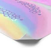 1e verjaardag Unicorn Rainbow Waterverf Welkom Poster (Hoek)