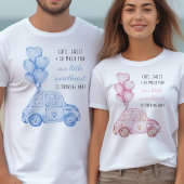 1e Verjaardag Valentijn Roze Ballonnen en Auto T-shirt
