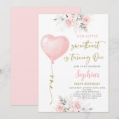 1e Verjaardag Valentijn Uitnodiging (Voorkant / Achterkant)