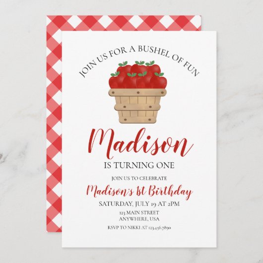 1e verjaardag van Apple uitnodiging (Voorkant / Achterkant)