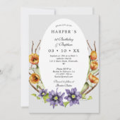 1e verjaardag van Baptisme-bronbloemen, eivormig Kaart (Voorkant)