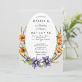 1e verjaardag van Baptisme-bronbloemen, eivormig Kaart (Staand voorkant)