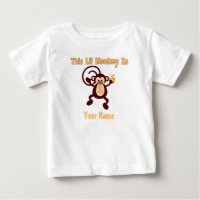 1e verjaardag van de aap Gepersonaliseerd T-shirt