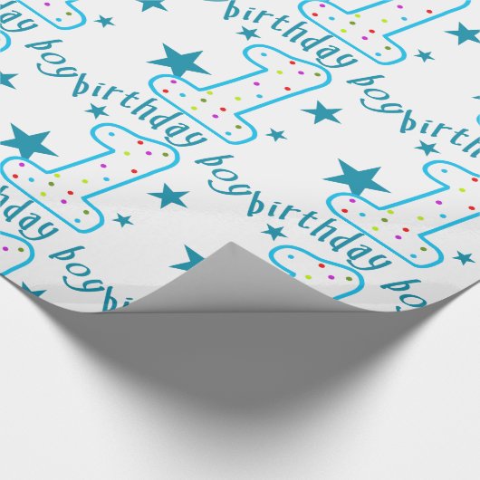 1e verjaardag van de baby-sterren cadeaupapier (Hoek)
