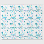 1e verjaardag van de baby-sterren cadeaupapier (Vlak)