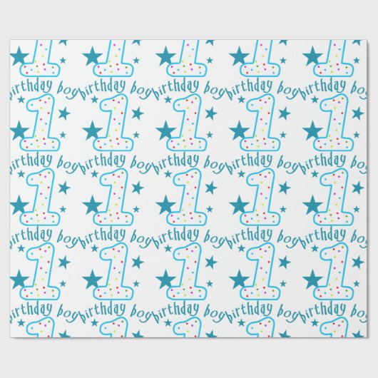 1e verjaardag van de baby-sterren cadeaupapier (Vlak)