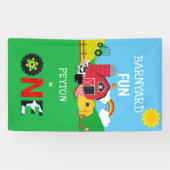 1e verjaardag van de boerderijdieren in de Barnyar Spandoek (Horizontaal)