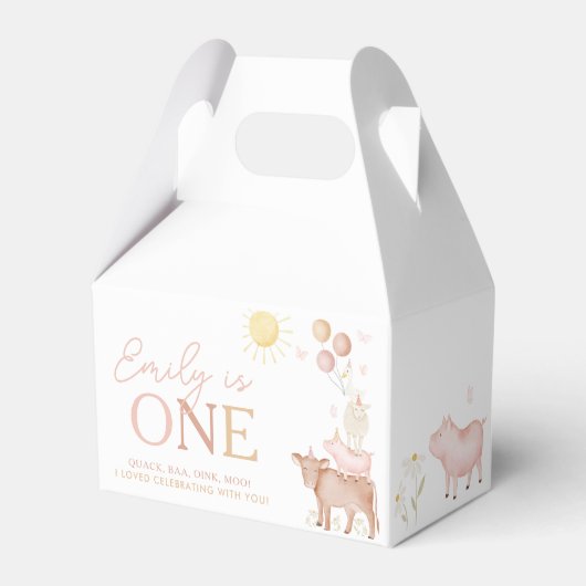 1e verjaardag van de boerderijdieren op de werf va bedankdoosjes (Achterkant)