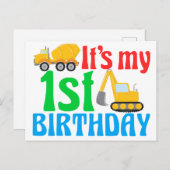 1e verjaardag van de bouw van een constructievoert briefkaart (Voorkant / Achterkant)