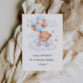 1e verjaardag van de Cute Teddy Bear Kaart