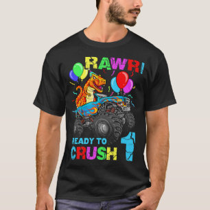 1e verjaardag van de dinosaurusmonster Truck Rawr  T-shirt