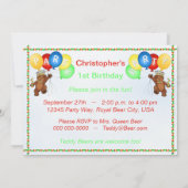 1e verjaardag van de Koninklijke Teddy Bear Kaart (Achterkant)