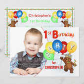 1e verjaardag van de Koninklijke Teddy Bear Kaart (Voorkant / Achterkant)