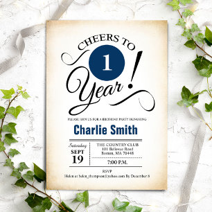 1e verjaardag van de marineblauwwitte marinier kaart