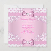 1e verjaardag van de meisjesroze witte poolwieg kaart (Achterkant)