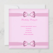 1e verjaardag van de meisjesroze witte poolwieg kaart (Achterkant)