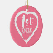 1e verjaardag van de papieren bruiloft keramisch ornament (Rechts)