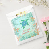 1e verjaardag van de schildpad onder de Zee partij Bedankzakje (Gezegeld)