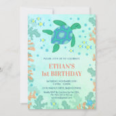1e verjaardag van de schildpad onder de Zee partij Kaart (Voorkant)