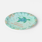 1e verjaardag van de schildpad onder de Zee partij Papieren Bordje (Gekanteld)