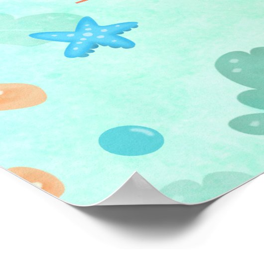 1e verjaardag van de schildpad onder de Zee partij Poster (Hoek)