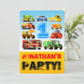 1e verjaardag van de vrachtwagenpartij kaart (Staand voorkant)