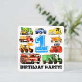 1e verjaardag van de vrachtwagenpartij kaart (Staand voorkant)