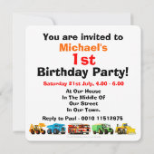 1e verjaardag van de vrachtwagenpartij kaart (Achterkant)