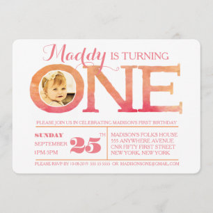 1e verjaardag van de Waterverf van de Ombre Één Fo Kaart